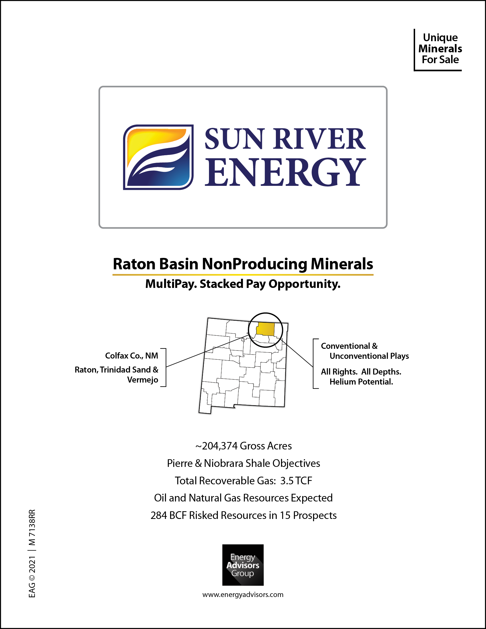 RATON BASIN MINERALS FOR SALE - Energy Advisors Group RATON BASIN MINERALS FOR SALE